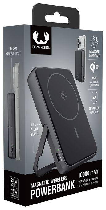 10000 mAh Powerbank USB Typ-C Kabelloses Laden  Magnetic Wireless (Grau) 