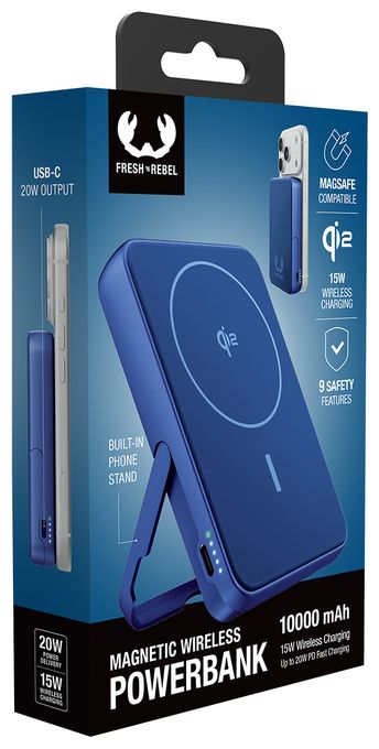 10000 mAh Powerbank USB Typ-C Kabelloses Laden  Magnetic Wireless (Blau) 