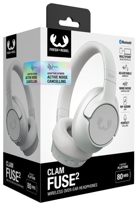 Bluetooth Kopfhörer kabellos 50 h Laufzeit  Clam Fuse 2 (Grau) 