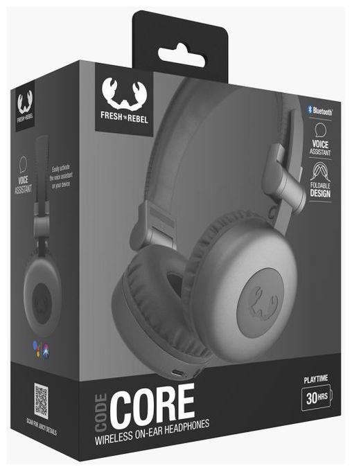 Ohraufliegender Bluetooth Kopfhörer kabellos 30 h Laufzeit USB Typ-C  Code Core (Grau) 