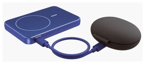 5000 mAh Powerbank USB Typ-C Kabelloses Laden  Wireless Magnetic (Blau) 