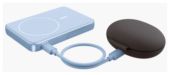 5000 mAh Powerbank USB Typ-C Kabelloses Laden  Wireless Magnetic (Blau) 