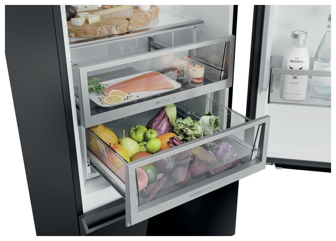 247 l / 137 l Kühl-Gefrierkombi freistehend NoFrost 222 kWh Jahr  CST9619DNGBW (Schwarz) 