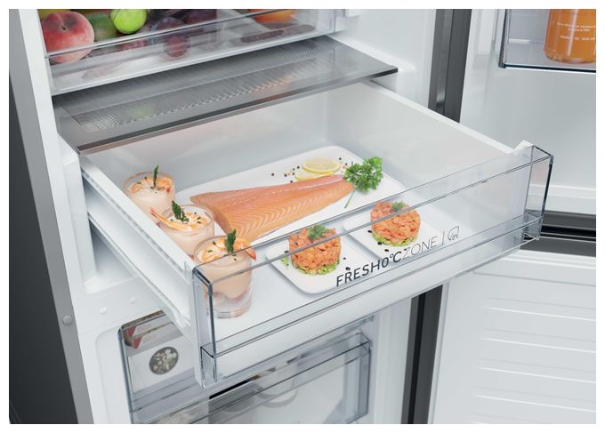 289 l / 120 l Kühl-Gefrierkombi freistehend NoFrost 114 kWh Jahr  HDPR1620ANPK (Edelstahl) 