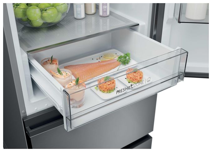 235 l / 125 l Kühl-Gefrierkombi freistehend NoFrost 173 kWh Jahr  HTR3618CNMG (Silber) 