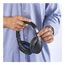 Ohraufliegender Bluetooth Kopfhörer kabelgebunden&kabellos 23 h Laufzeit USB Typ-C  184160 Spirit Focused (Schwarz, Blau) 
