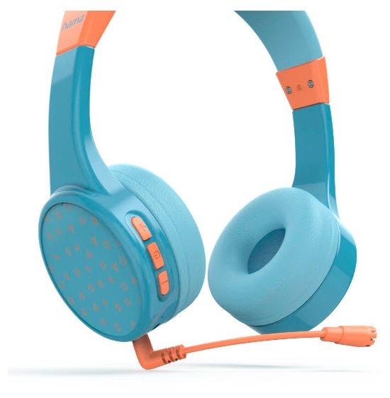 Ohraufliegender Bluetooth Kopfhörer kabellos 48 h Laufzeit USB Typ-C  184182 Teens Guard II (Blau, Orange) 