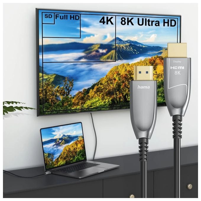 48 Gbit/s Stecker Gerade HDMI auf HDMI Typ A (Standard) 15 m (Schwarz, Grau, Silber) 202036 