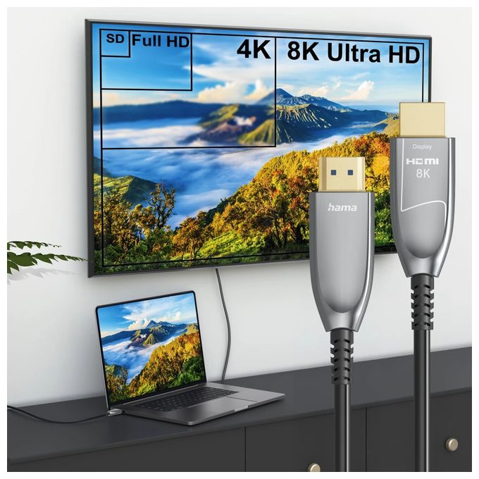 48 Gbit/s Stecker Gerade HDMI auf HDMI Typ A (Standard) 20 m (Schwarz, Grau, Silber) 202036 