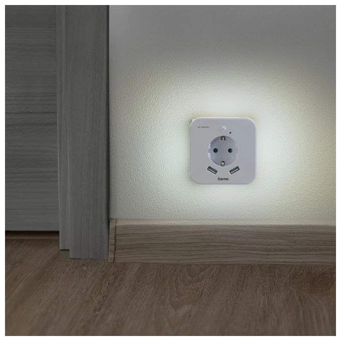 LED Warmweiß (3000K) Warmweiß AC 223507 Nachtlicht mit Steckdose 