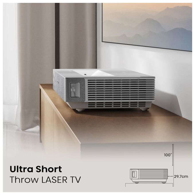 UHD 4K (3840x2160) DLP Laser Ultra-Short-Throw-Projektor 2700 ANSI Lumen  120L5HA 4K Laser TV 3,05 m (120 Zoll) (Silber, Weiß) 