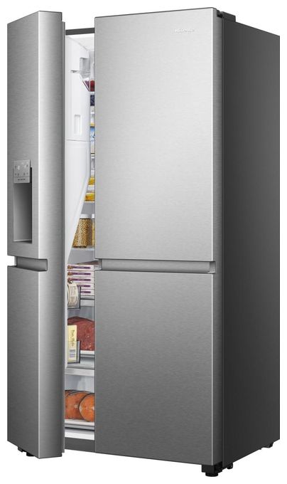 Side-by-Side Kühl-/ Gefrierkombination 417 l / 200 l 221 kWh NoFrost 1795 mm x 910 mm  RS818N4TIC (Grau, Edelstahl) 
