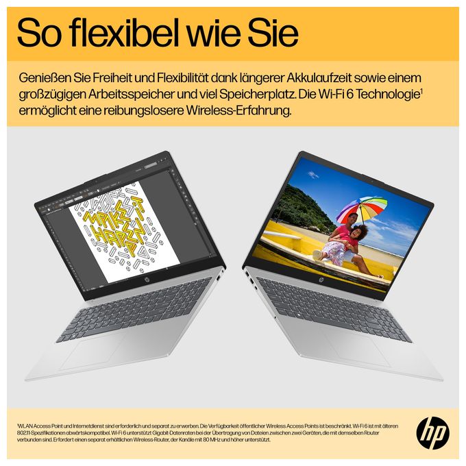 Full HD Notebook 39,6 cm (15.6 Zoll) 1920 x 1080 Pixel 1 TB SSD Windows 11 Home AMD Ryzen 7 max. 4,5 GHz  15-fc0678ng (Silber) 