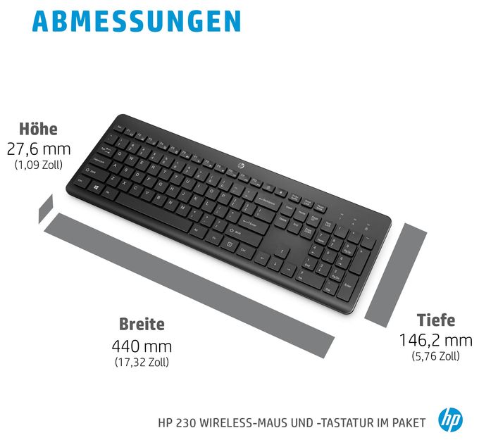 Büro Tastatur RF Wireless 2.4 GHz  230 (Schwarz) 
