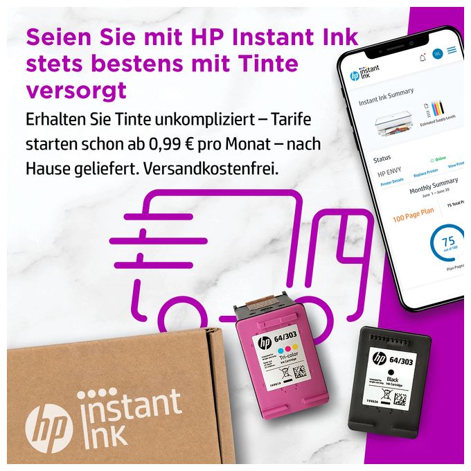 Envy 6010e Wireless All-in-One Farbe Drucker, Instant Ink; Kopierer, Scanner 