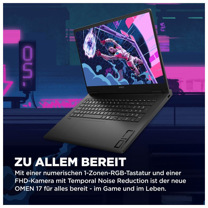 Quad HD Notebook 43,9 cm (17.3 Zoll) 2560 x 1440 Pixel 1 TB SSD Windows 11 Home AMD Ryzen 7 max. 5,1 GHz  Omen 17-db0679ng (Schwarz) 