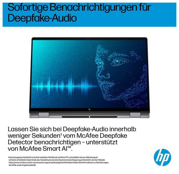 2K Ultra HD Notebook 40,6 cm (16 Zoll) 2880 x 1800 Pixel 1 TB SSD Windows 11 Home AMD Ryzen 7 max. 5 GHz  OmniBook X Flip 16-ar0677ng (Silber) 