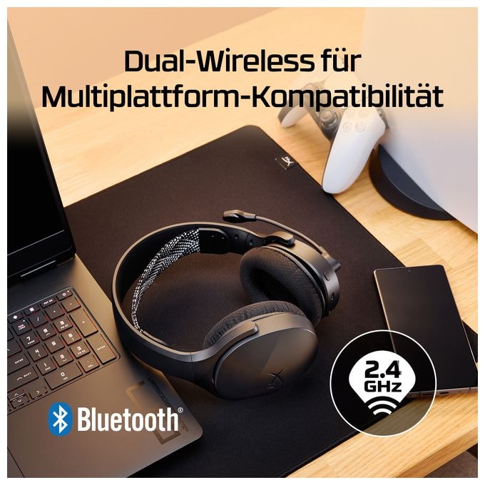 Over Ear Bluetooth Kopfhörer kabellos USB Typ-A  Cloud Jet Wireless Gaming-Headset (Schwarz) 