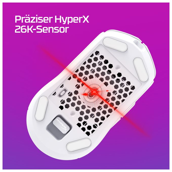 26000 DPI Gaming Maus  HyperX Pulsefire Haste 2 Wireless (Weiß) 