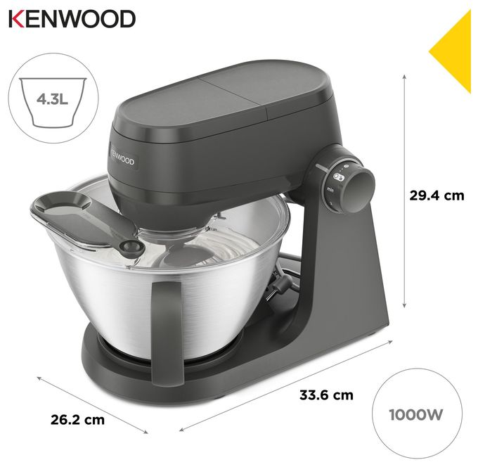 1000 W Küchenmaschine 4,3 l  KHC30.070GY Multi Tasker (Edelstahl, Grau) 