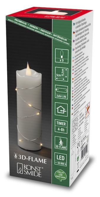 Ultra-Warmweiß(2200K) Batterie/Akku 1825-190	LED-Kerze 