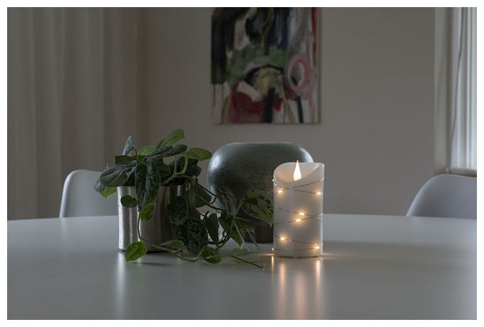 LED 1900 K Bernstein Batterie/Akku 1834-180 Echtwachskerze 