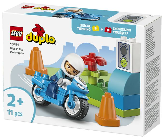 Blaues Polizeimotorrad 