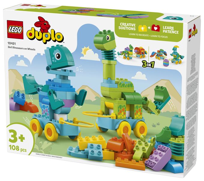 Dinos auf Rädern 3-in-1-Set 