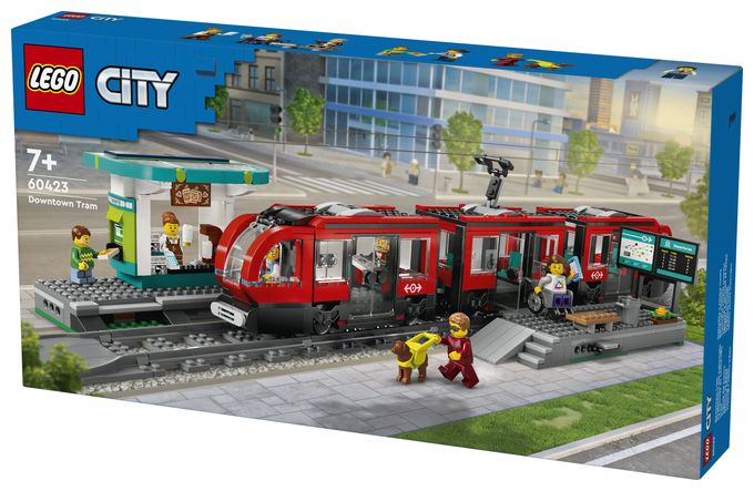 Straßenbahn mit Haltestelle 