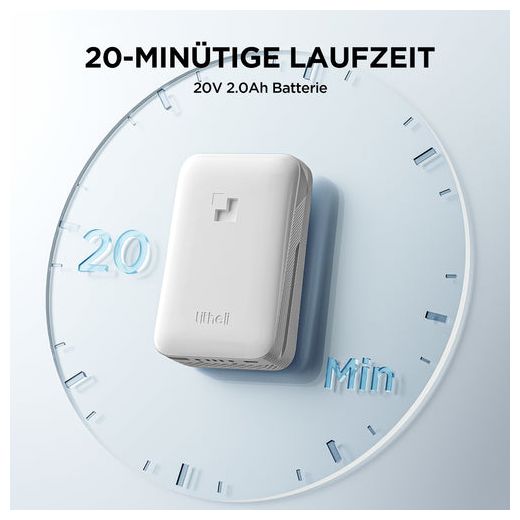 Litheli U20 Handy+ Akku-Laubbläser mit Akku 2 * 2/0Ah SE 
