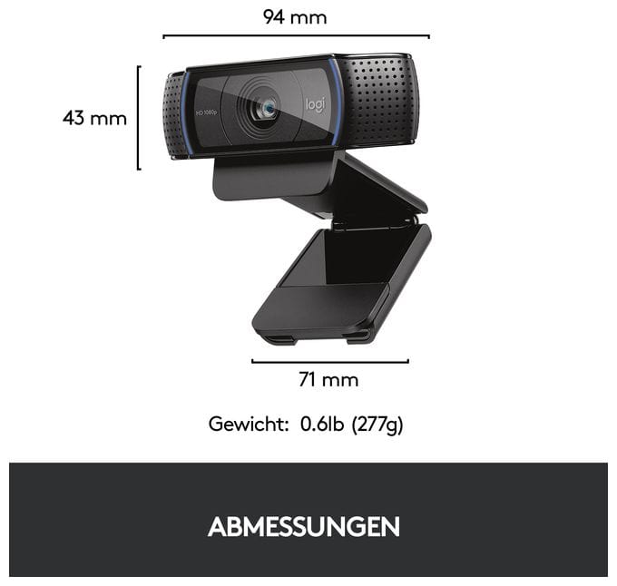 1920 x 1080 Pixel Webcam  C920 HD Pro 1080p Full HD 