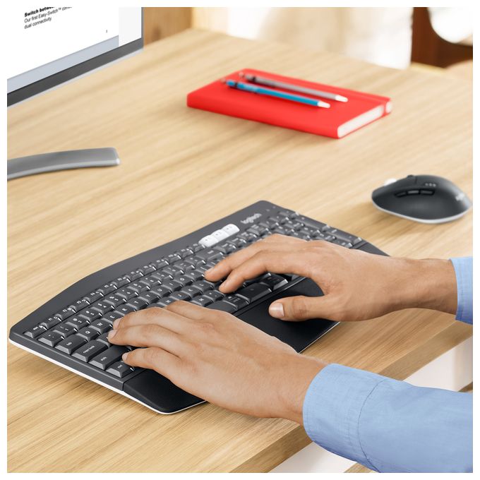 Universal Tastatur RF Wireless + Bluetooth 2.4 GHz  MK850 (Schwarz) 
