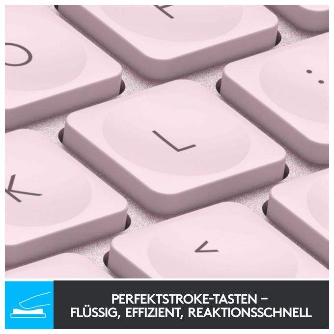 LED Büro Tastatur RF Wireless + Bluetooth 2.4 GHz  MX Keys Mini Minimalist (Rose) 