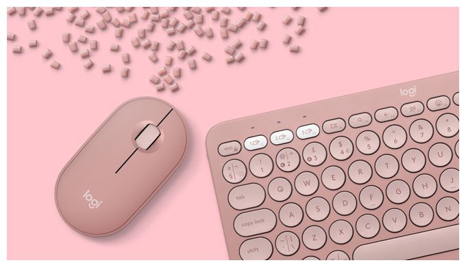 Universal Tastatur RF Wireless + Bluetooth  Pebble 2 Combo (Pink) 