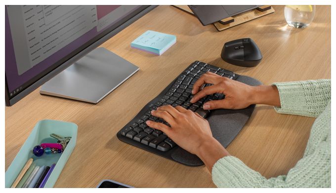 Büro Tastatur RF Wireless + Bluetooth 2.4 GHz  Wave Keys (Graphit) 