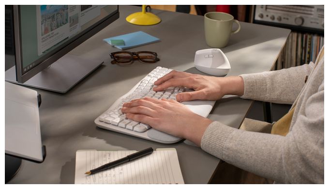 Büro Tastatur RF Wireless + Bluetooth 2.4 GHz  Wave Keys (Weiß) 