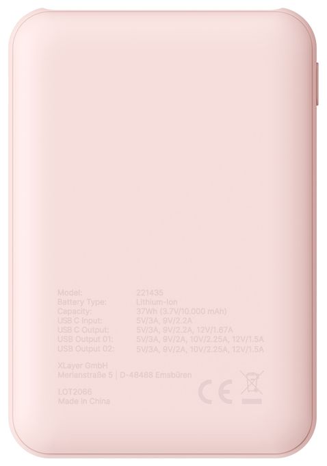 10000 mAh Powerbank USB Typ-C  Mini (Rose) 