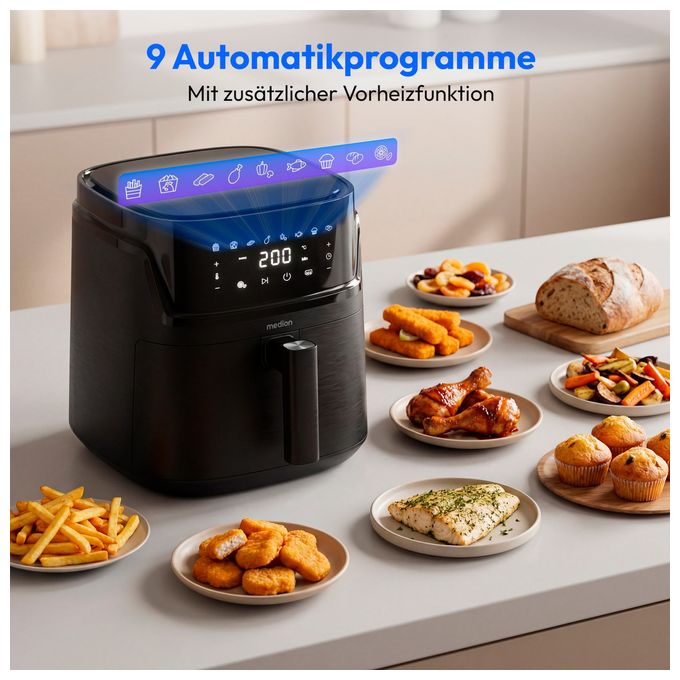 Heißluftfritteuse 7,2 l 1650 W  Life P15 XL (Schwarz) 
