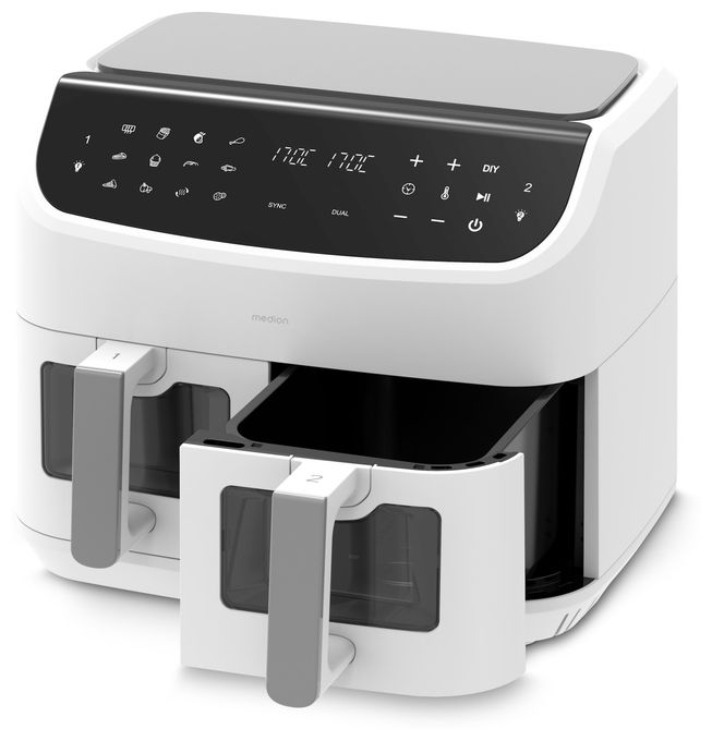 Doppel Heißluftfritteuse 8,7 l 2600 W  Life P20 XXL (Weiß, Schwarz) 