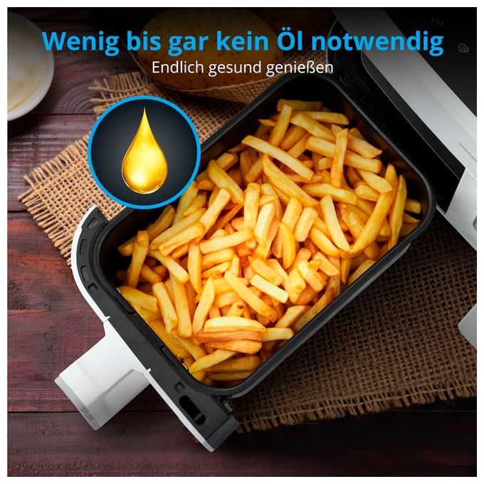 Doppel Heißluftfritteuse 8,7 l 2600 W  Life P20 XXL MD11760 (Weiß) 