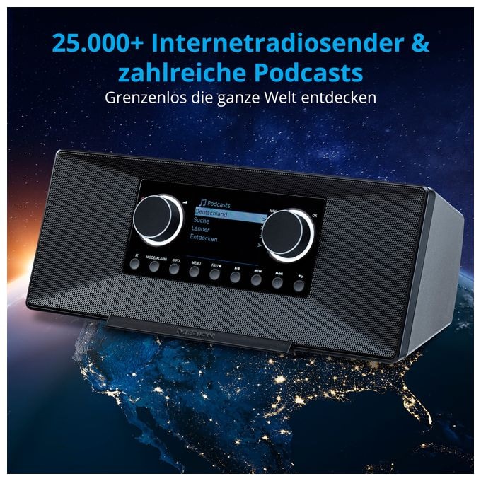 Bluetooth AM, DAB+, FM, MW Radio Internet  Life P85333 (Schwarz) 