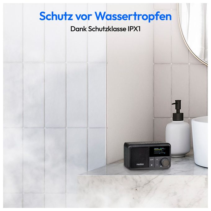Bluetooth DAB+, UKW Radio Tragbar IPX1  Life S66822 (Schwarz) 