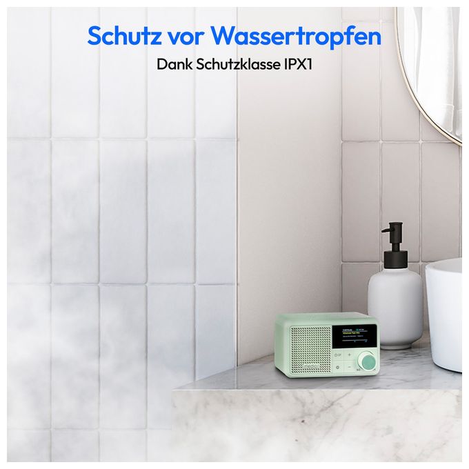 Bluetooth DAB+, UKW Radio Tragbar IPX1  Life S66822 (Grün) 