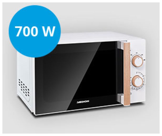 Freistehende Mikrowelle 700 W Größe: klein 5 Stufen  MD10596 (Weiß) 