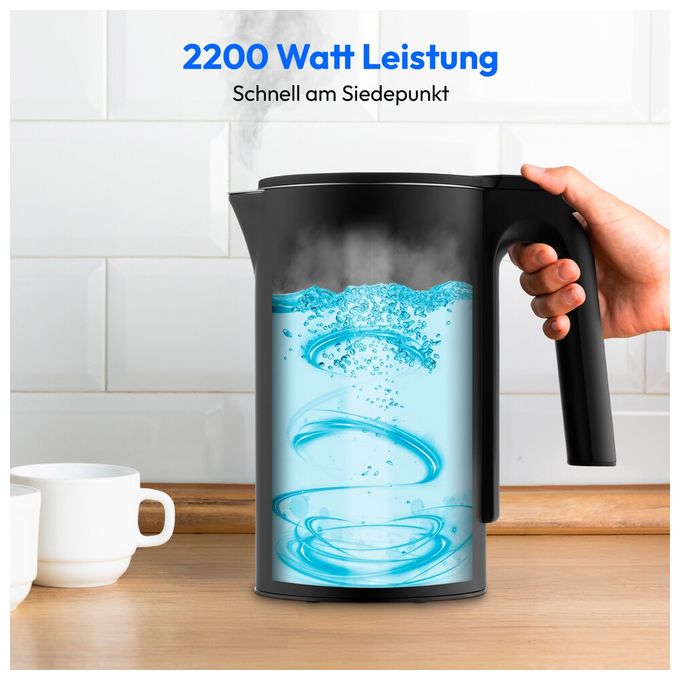 1,5 l Wasserkocher 2200 W  MD12106 (Schwarz) 