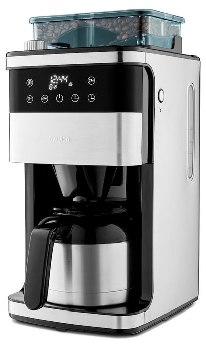 8 Tassen Thermo Filterkaffeemaschine 1,0 l  MD19911 (Schwarz, Edelstahl) 