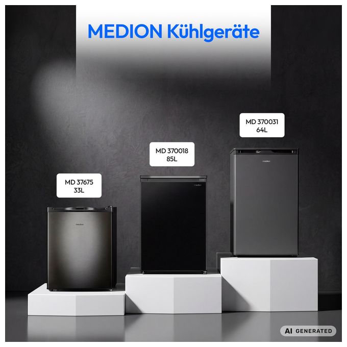 85 l Gefrierschrank 105 kWh Jahr  MD370018 (Schwarz) 