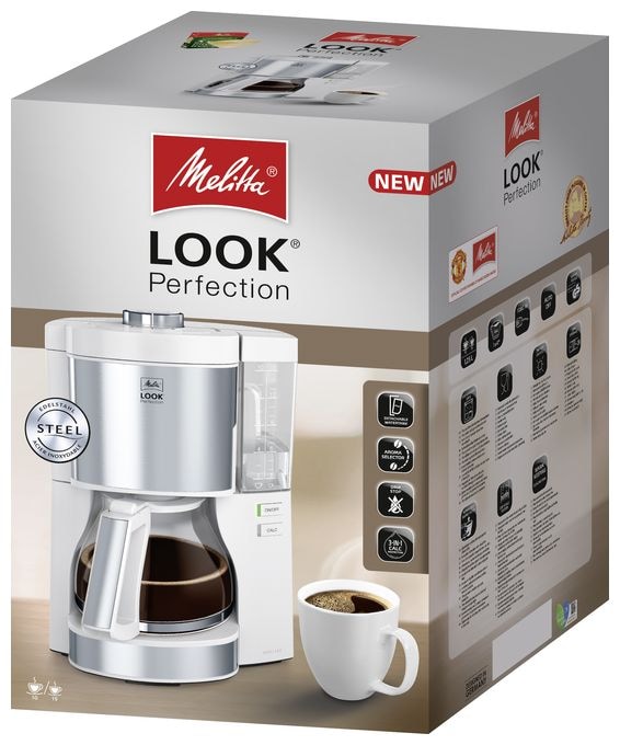 15 Tassen Filterkaffeemaschine  1025-05 (Silber, Weiß) 