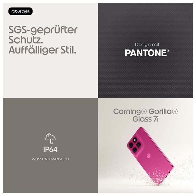 128 GB 5G Smartphone 16,9 cm (6.67 Zoll) Android 108 MP Dual Kamera Dual Sim WiFi 5 (PANTONE Fuchsia Red) Moto G47 