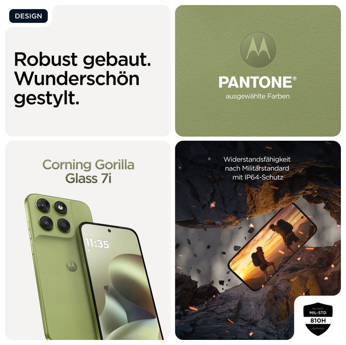128 GB 5G Smartphone 17,3 cm (6.8 Zoll) 2,4 GHz Android 50 MP Dual Kamera Dual Sim WiFi 5 (PANTONE Nile) Moto G67 